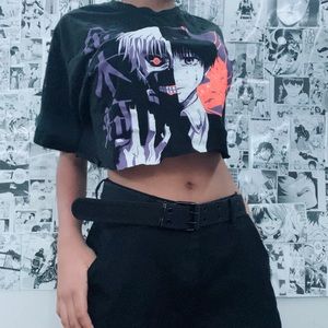 Tokyo ghoul cropped graphic tee.